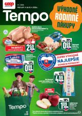 1. strana letáka COOP Jednota 9. 4. - 15. 4. 2026 Tempo