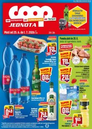 1. strana letáka COOP Jednota 25. 6. - 1. 7. 2026 