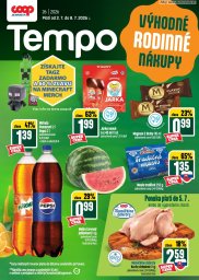 1. strana letáka COOP Jednota 2. 7. - 8. 7. 2026 Tempo