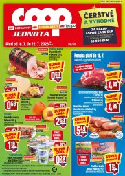 1. strana letáka COOP Jednota 16. 7. - 22. 7. 2026 