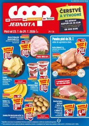 1. strana letáka COOP Jednota 23. 7. - 29. 7. 2026 